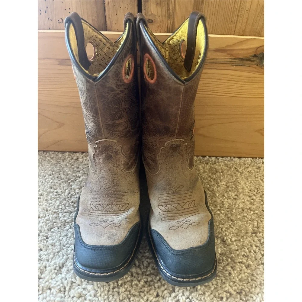 Cody James Warrior Skull Square Toe Kids Size‎ 1 D Pull On Work/Western Boots